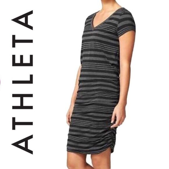 ATHLETA Topanga Striped V-Neck Casual Dress S - Picture 7 of 7